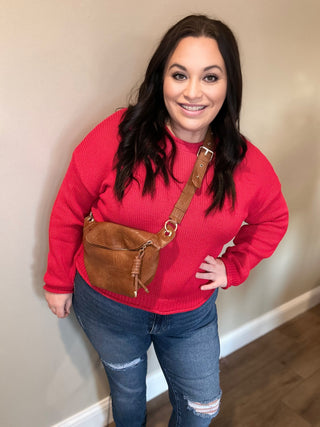 Ruby Red Basic Sweater