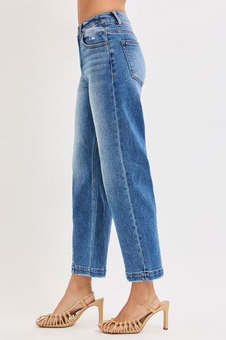 Risen Jeans High Rise Crop Boyfriend Tapered Jeans