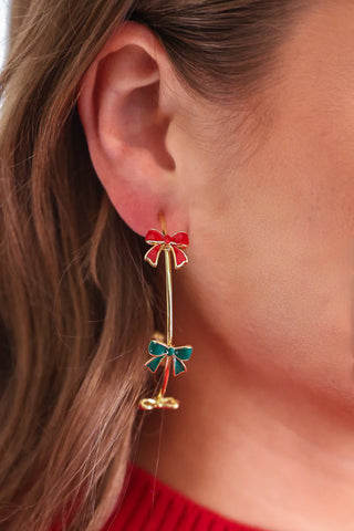 Jingle Bow Hoop Earrings