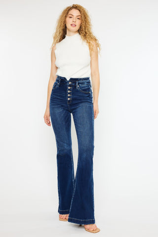 Kan Can High Rise Curvy Flare Jeans