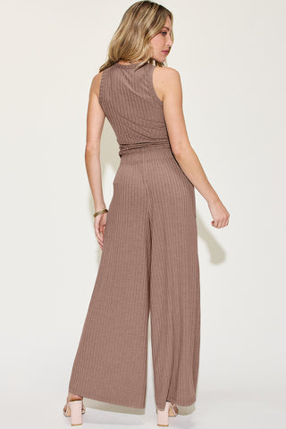 Rebecca Ribbed Tank and Wide Leg Pants Set