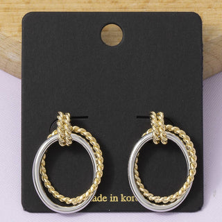 Twisted Rope Ring Drop Earrings