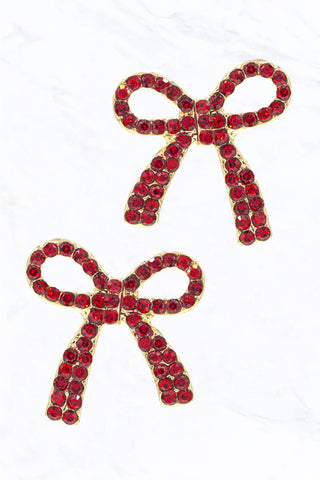 Rhinestone Bow Post Earring