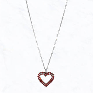 Rhinestone Double line Heart Necklace