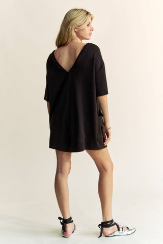 Mindy Mineral Knit V-Neck Romper