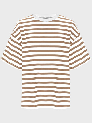 Striped Round Neck Half Sleeve T-Shirt