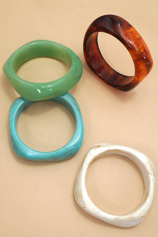 LUXURY IRREGULAR SQUARE SHAPE CUFF BANGLE