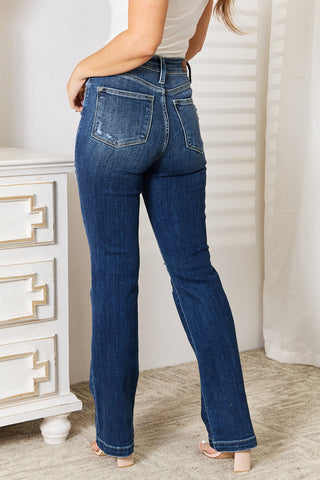 Judy Blue Mid Rise Hand Sand & Destroy Bootcut Jeans (Online Only)