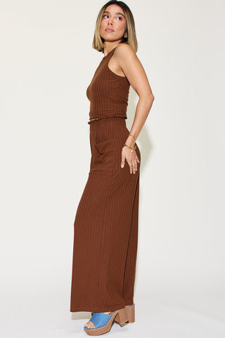 Rebecca Ribbed Tank and Wide Leg Pants Set