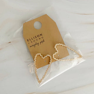 Ellison+Young - Sparkle Encrusted Heart Earrings