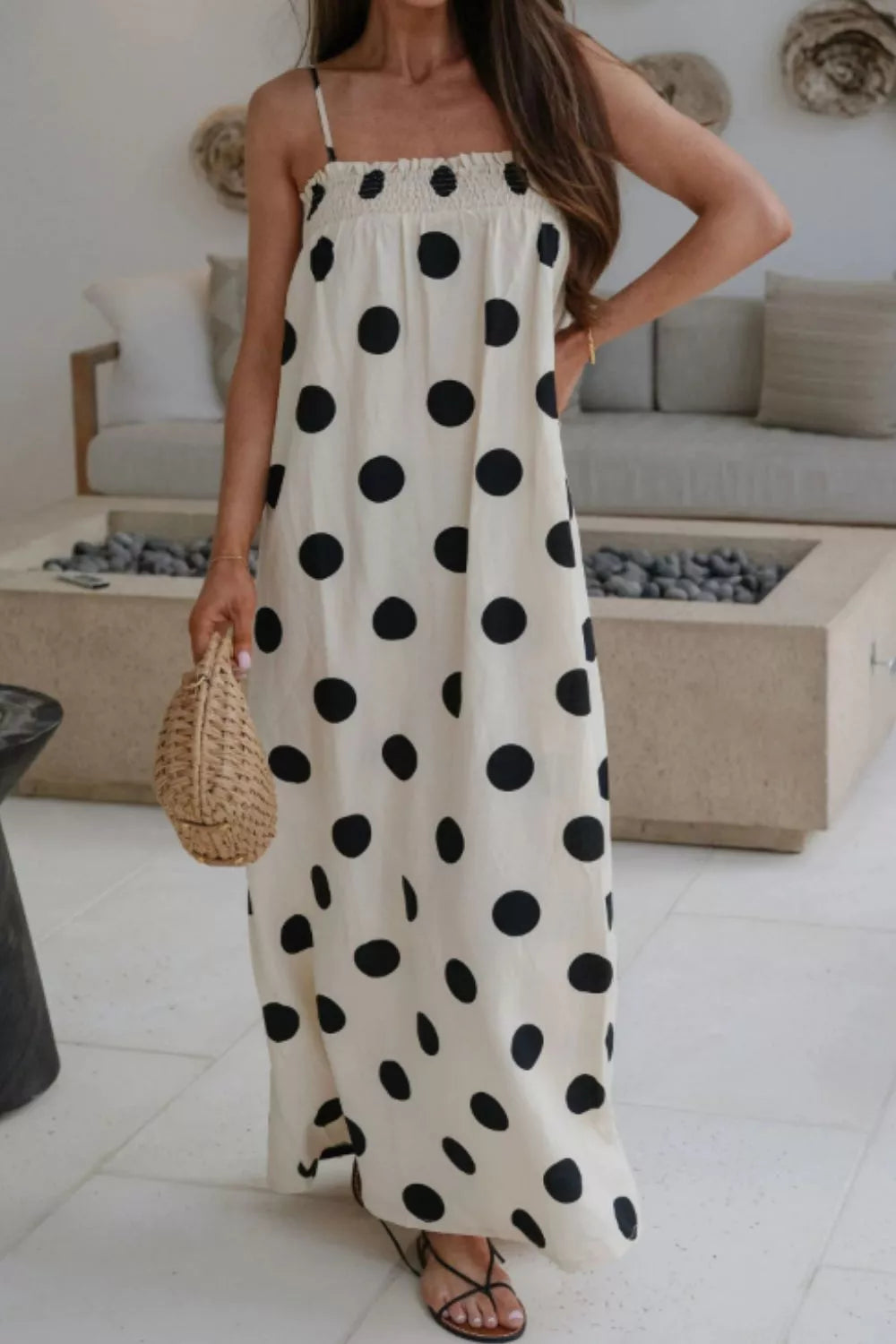Polka Dot Spaghetti Straps Maxi Dress – Vera June Boutique